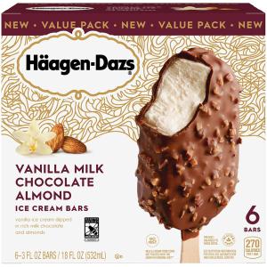 haagen-dazs - Van Milk Choc Almond Bar 6ct